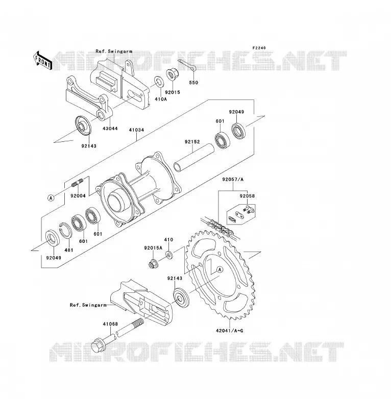 REAR HUB Kawasaki TOUT-TERRAIN 85 2013 KX85 - KX85 II  KX85BDF