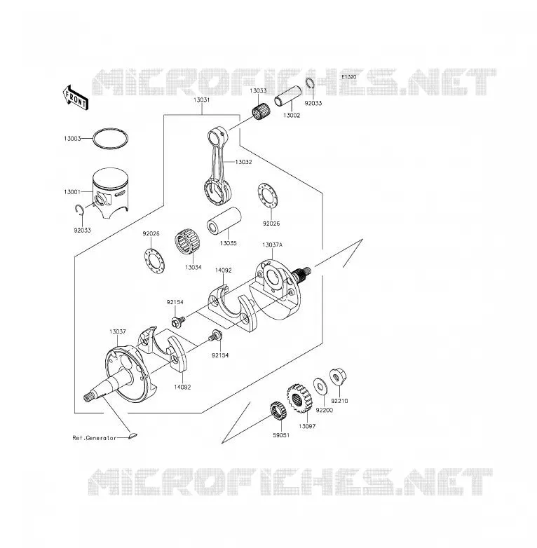 CRANKSHAFT - PISTON Kawasaki TOUT-TERRAIN 85 2014 KX85  KX85CEF