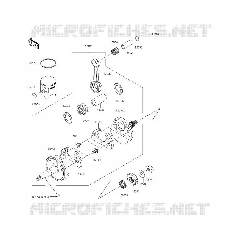 CRANKSHAFT - PISTON Kawasaki TOUT-TERRAIN 85 2014 KX85  KX85CEF