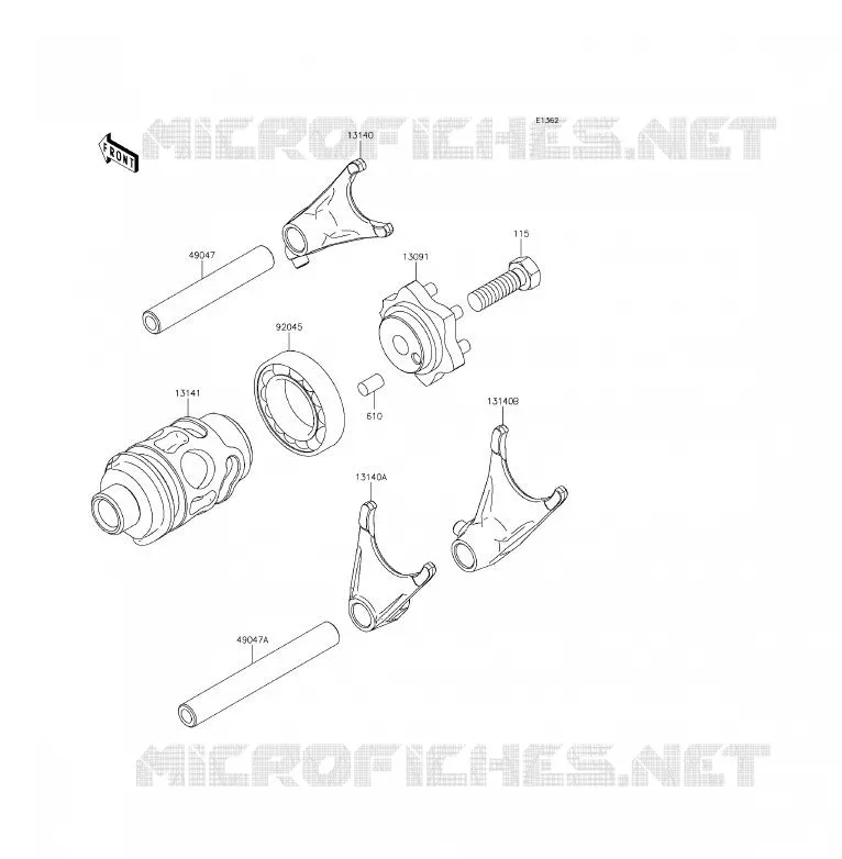 GEAR CHANGE DRUM - SHIFT FORKS Kawasaki TOUT-TERRAIN 85 2014 KX85  KX85CEF