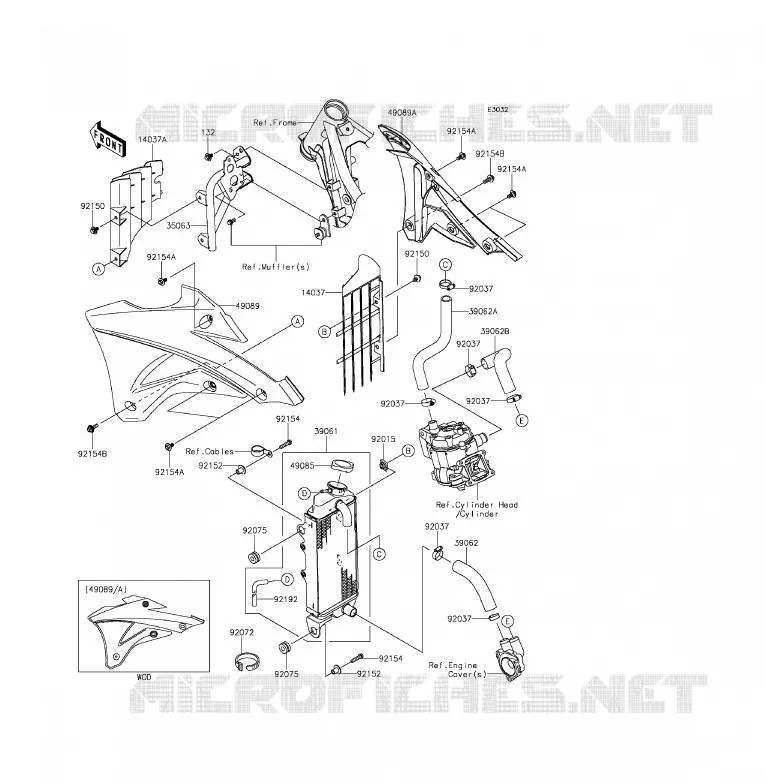 RADIATOR Kawasaki TOUT-TERRAIN 85 2015 KX85  KX85CFF