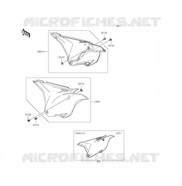 SIDE COWLING Kawasaki TOUT-TERRAIN 85 2015 KX85  KX85CFF