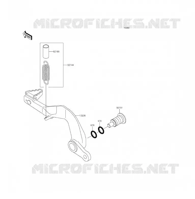 BRAKE PEDAL Kawasaki TOUT-TERRAIN 85 2015 KX85  KX85CFF