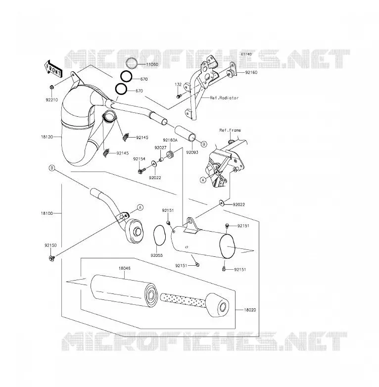 EXHAUST Kawasaki TOUT-TERRAIN 85 2016 KX85  KX85CGF