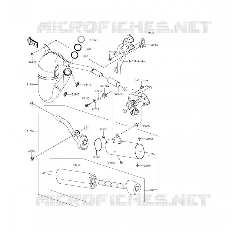 EXHAUST Kawasaki TOUT-TERRAIN 85 2014 KX85 - KX85 II  KX85DEF