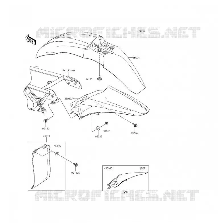FENDER Kawasaki TOUT-TERRAIN 85 2014 KX85 - KX85 II  KX85DEF