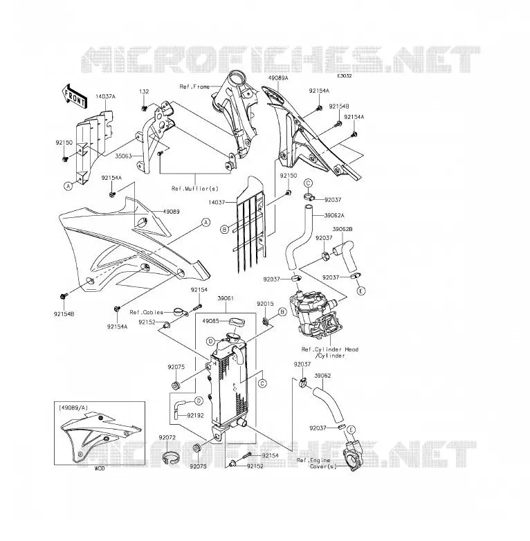 RADIATOR Kawasaki TOUT-TERRAIN 85 2014 KX85 - KX85 II  KX85DEF