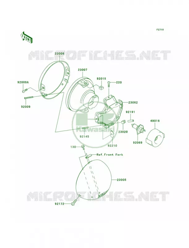 Headlights Kawasaki MOTOS 1500 2007 Vulcan 1500 Classic  VN1500N7F