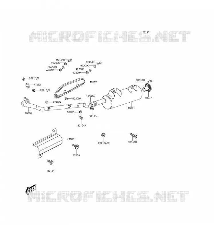 EXHAUST Kawasaki QUAD 300 2017 BRUTE FORCE 300  KVF300CHF