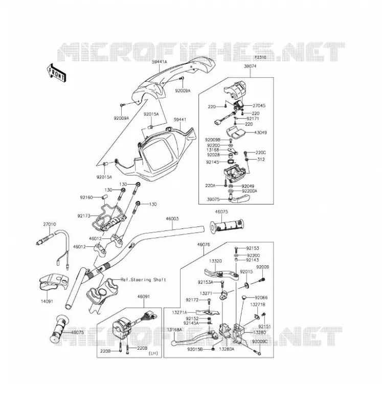 HANDLEBAR Kawasaki QUAD 750 2017 BRUTE FORCE 750 4X4I EPS  KVF750HHF
