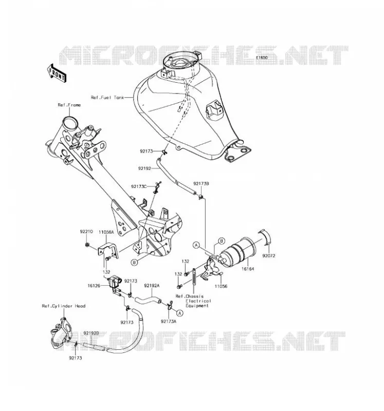 FUEL EVAPORATION SYSTEM(CA) Kawasaki MOTOS 125 2017 Z125 PRO  BR125JHF