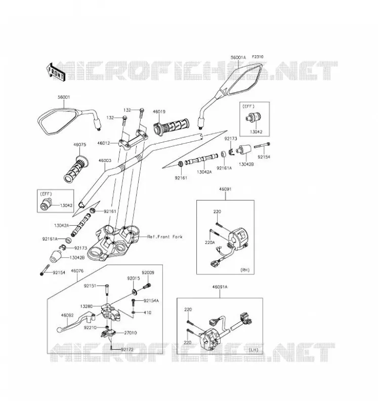 HANDLEBAR Kawasaki MOTOS 250 2016 Z250SL  BR250EGF