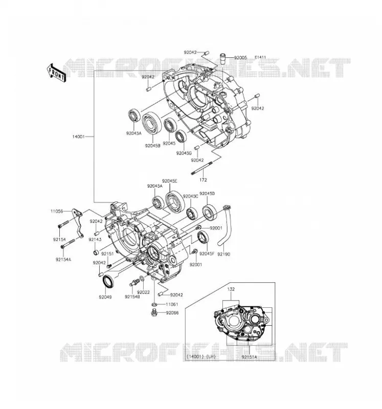 CRANKCASE(S) Kawasaki MOTOS 250 2016 Z250SL ABS  BR250FGF