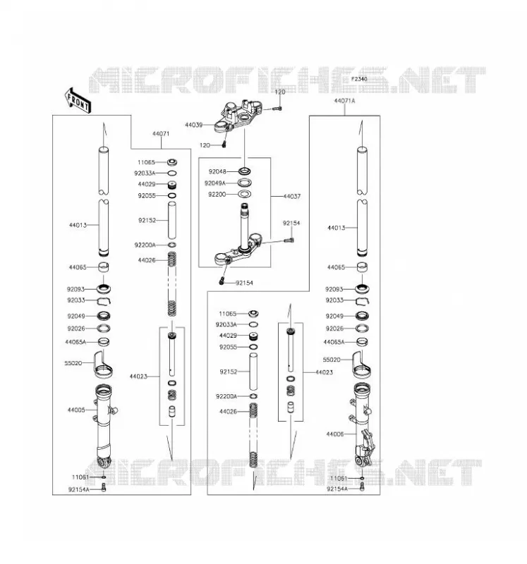FRONT FORK Kawasaki MOTOS 250 2016 Z250SL ABS  BR250FGF
