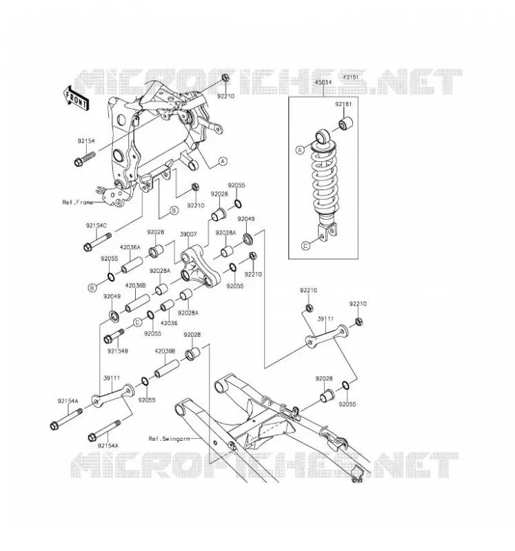 SUSPENSION - SHOCK ABSORBER Kawasaki MOTOS 250 2016 Z250SL ABS  BR250FGF