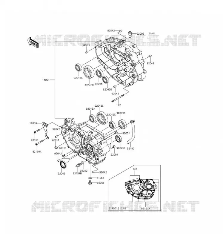 CRANKCASE(S) Kawasaki MOTOS 250 2016 NINJA 250SL ABS  BX250BGF