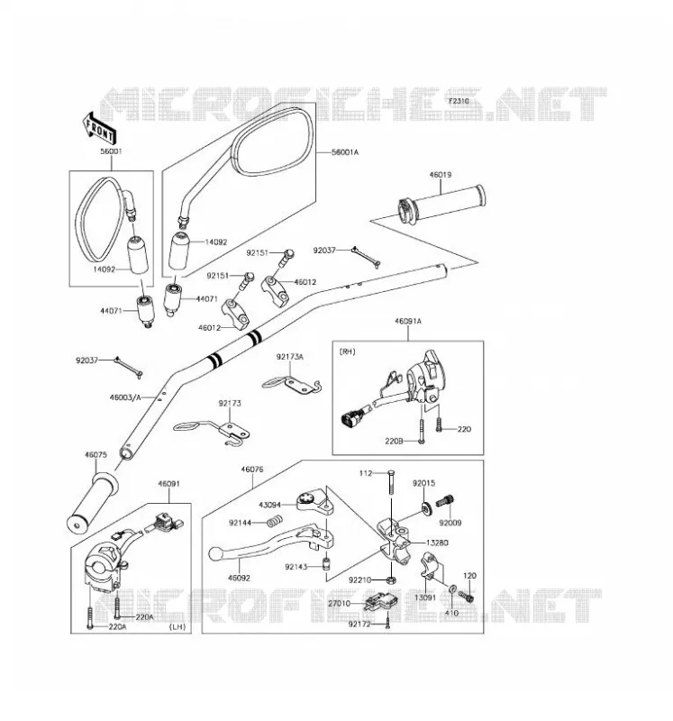 HANDLEBAR Kawasaki MOTOS 800 2016 W800  EJ800AGF