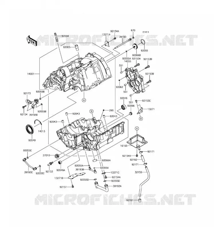 CRANKCASE(S) Kawasaki MOTOS 650 2017 Z650 ABS  ER650HHF
