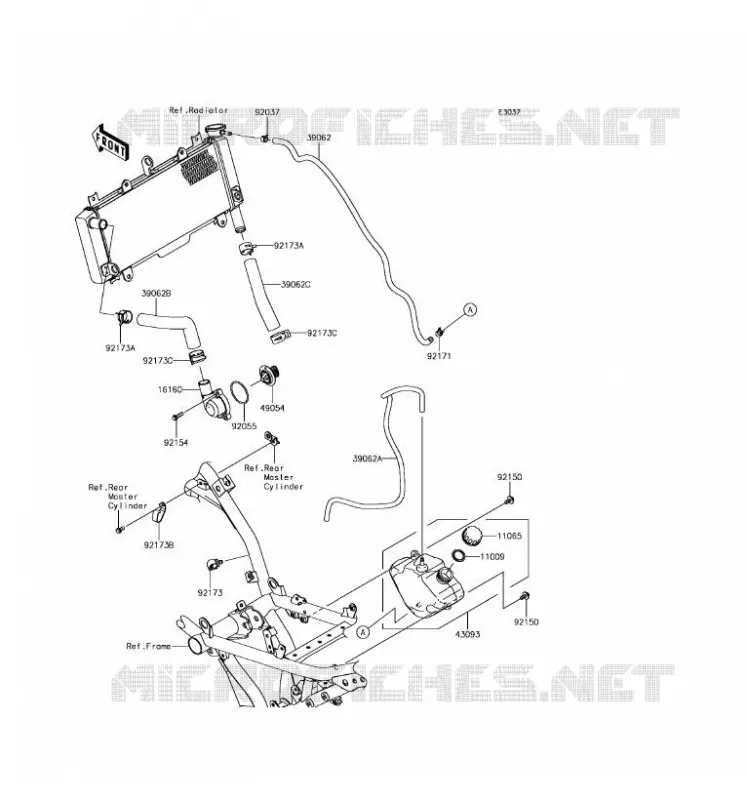 WATER PIPE Kawasaki MOTOS 650 2017 Z650 ABS  ER650HHF