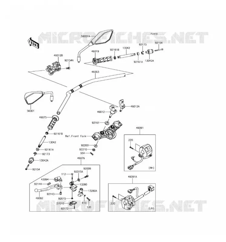 HANDLEBAR Kawasaki MOTOS 650 2017 Z650 ABS  ER650HHF