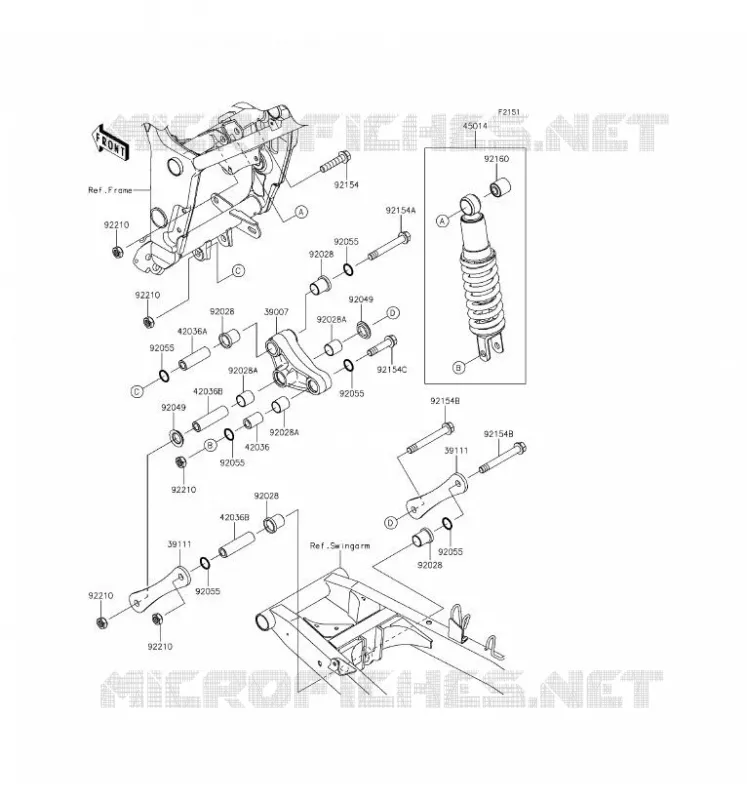 SUSPENSION - SHOCK ABSORBER Kawasaki MOTOS 300 2016 NINJA 300  EX300AGF