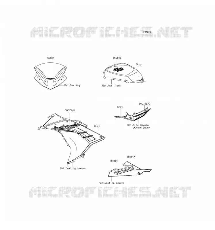 STICKER(GRAY) Kawasaki MOTOS 300 2016 NINJA 300  EX300AGF
