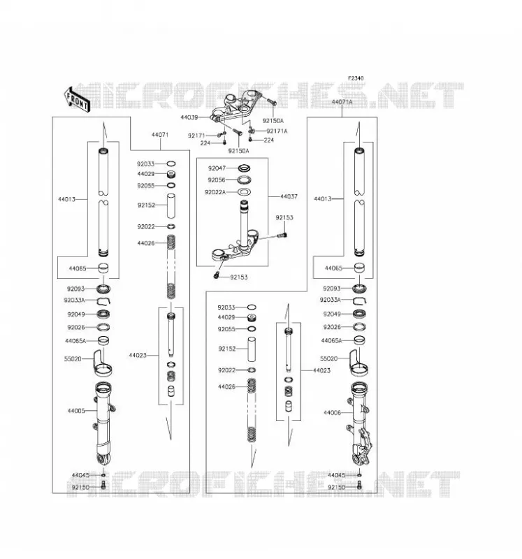 FRONT FORK Kawasaki MOTOS 300 2016 NINJA 300  EX300AGF