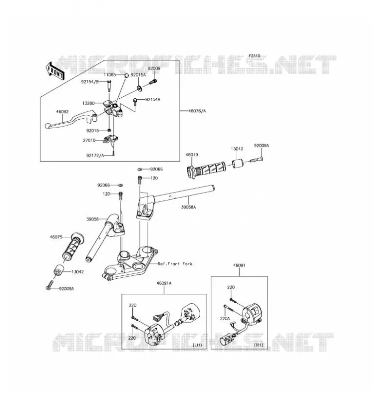 HANDLEBAR Kawasaki MOTOS 300 2016 NINJA 300 ABS  EX300BGF