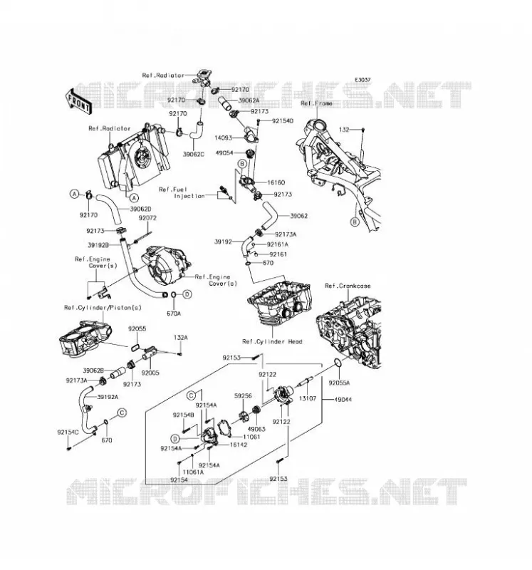WATER PIPE Kawasaki MOTOS 300 2016 NINJA 300 ABS  EX300BGF