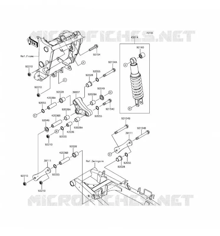 SUSPENSION - SHOCK ABSORBER Kawasaki MOTOS 300 2017 NINJA 300 ABS  EX300BHF