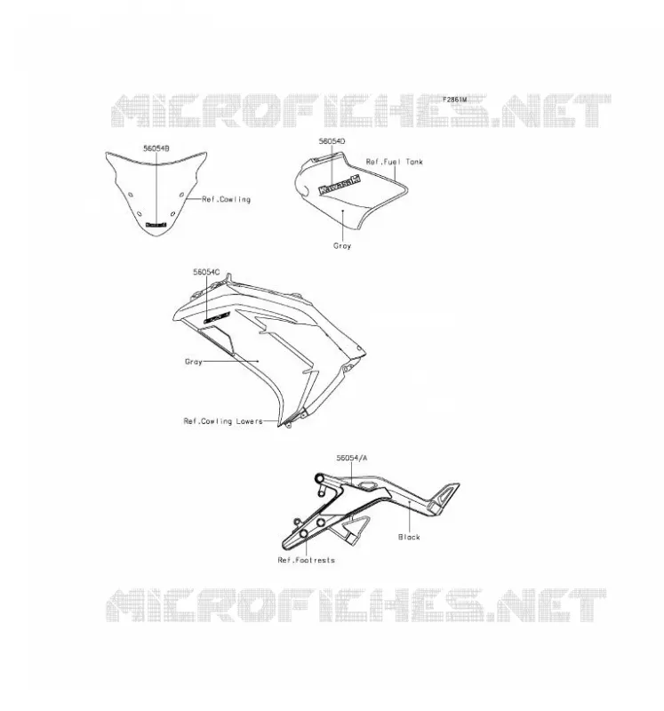 STICKER(GRAY) Kawasaki MOTOS 650 2016 ER-6F  EX650EGF