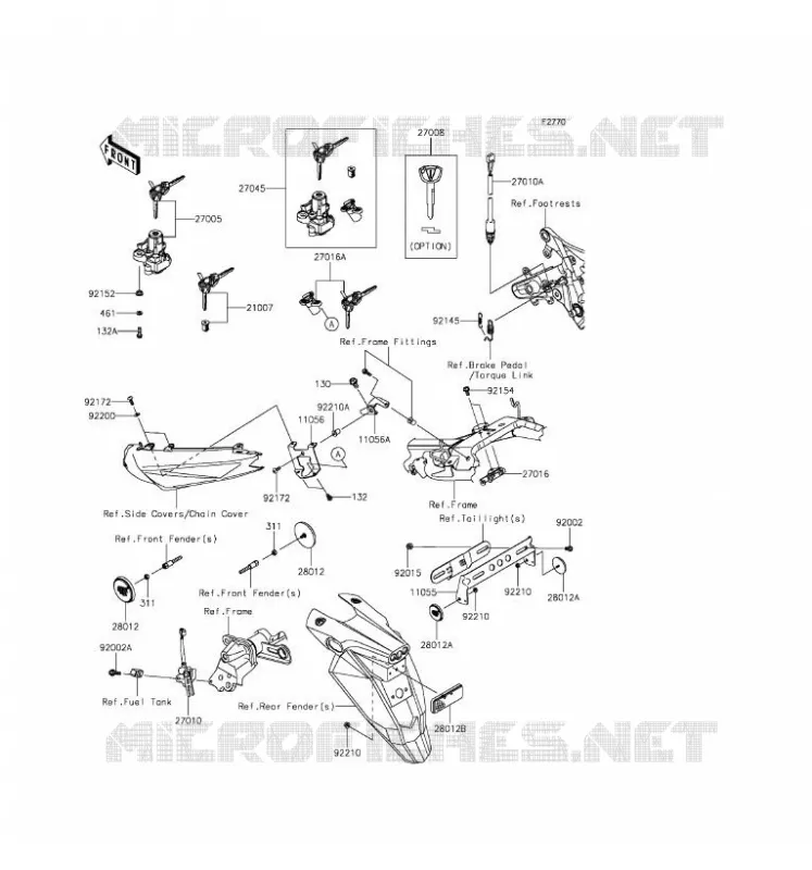 SWITCH - REFLECTORS Kawasaki MOTOS 650 2016 ER-6F  EX650EGF