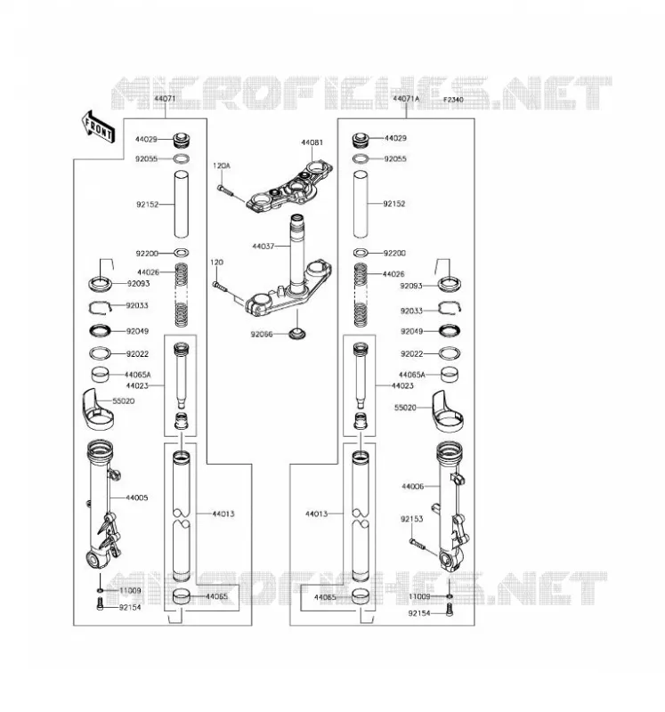 FRONT FORK Kawasaki MOTOS 650 2017 NINJA 650 ABS  EX650KHF