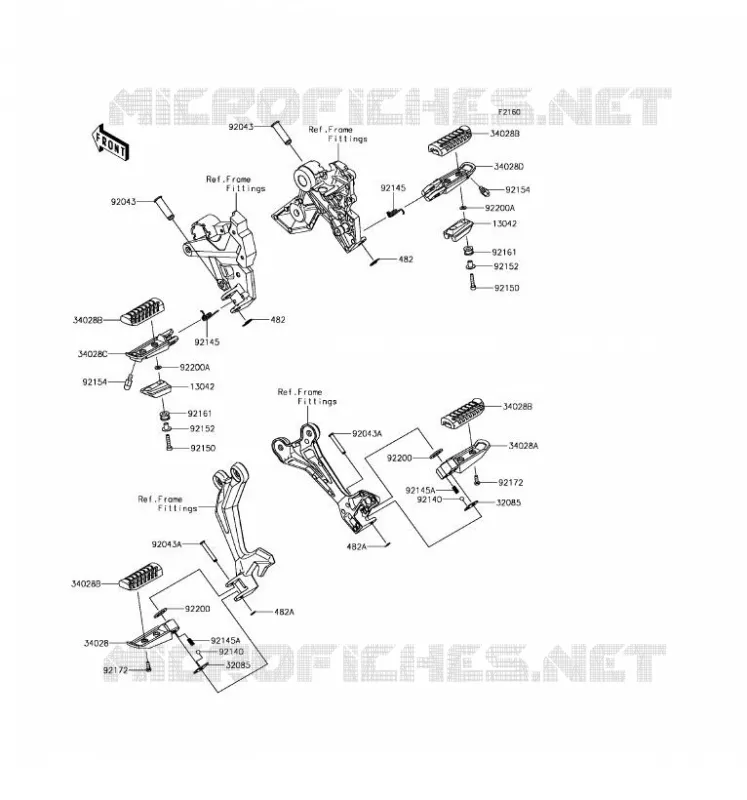 FOOTREST Kawasaki MOTOS 650 2017 NINJA 650 ABS  EX650KHF