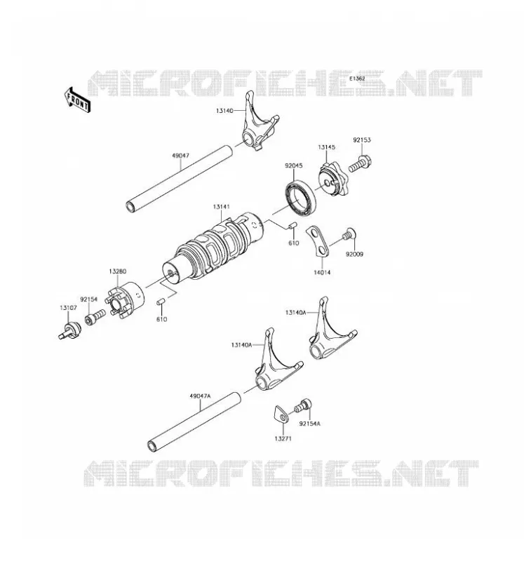 GEAR CHANGE DRUM - SHIFT FORKS Kawasaki MOTOS 650 2017 NINJA 650 ABS  EX650KHFA