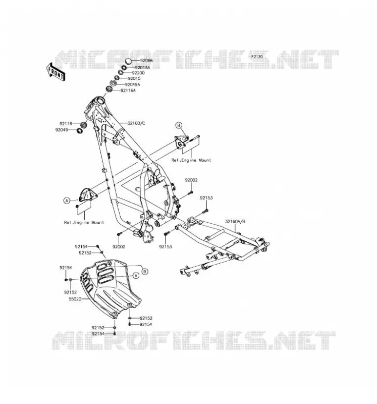 CHASSIS Kawasaki MOTOS 650 2016 KLR650  KL650EGF