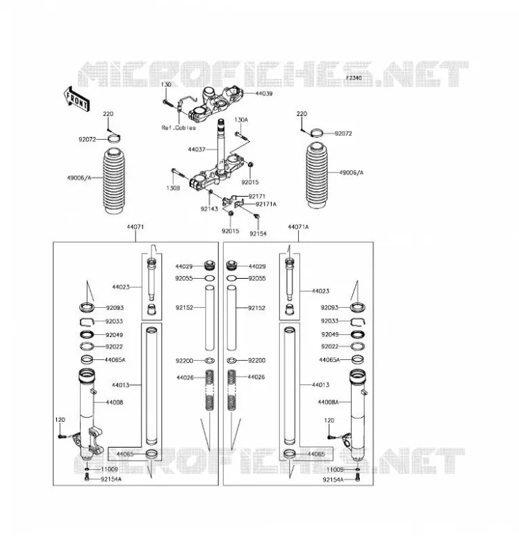 FRONT FORK Kawasaki MOTOS 650 2016 KLR650  KL650EGF