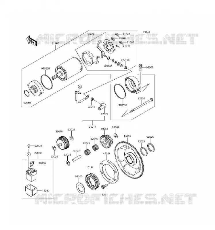 STARTER MOTOR Kawasaki MOTOS 650 2017 KLR650  KL650EHF