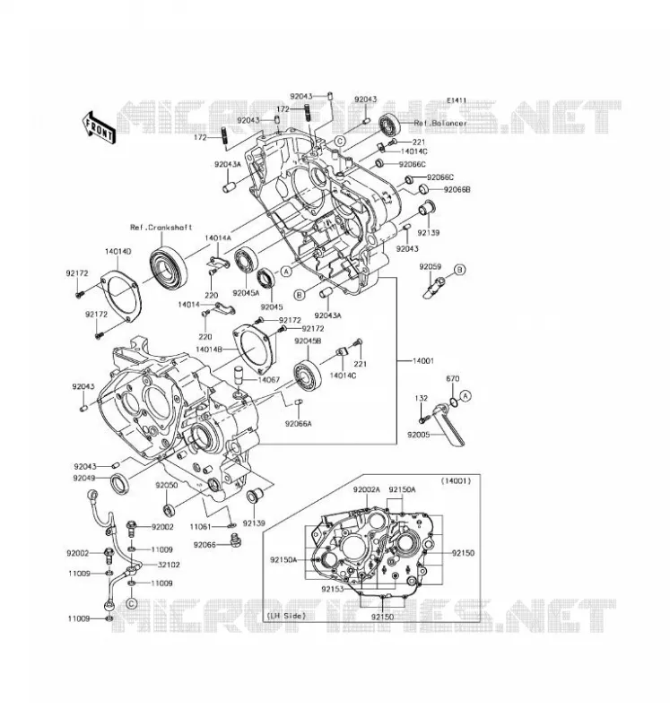 CRANKCASE(S) Kawasaki MOTOS 650 2017 KLR650  KL650EHF