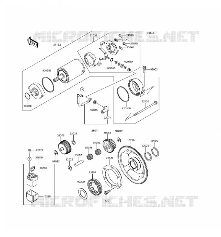 STARTER MOTOR Kawasaki MOTOS 650 2017 KLR650  KL650EHF