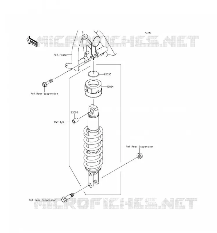 SUSPENSION - SHOCK ABSORBER Kawasaki MOTOS 650 2017 KLR650  KL650EHF
