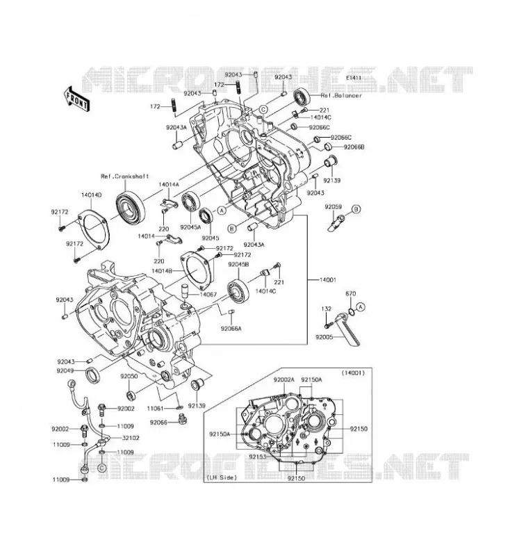 CRANKCASE(S) Kawasaki MOTOS 650 2017 KLR650  KL650EHFA