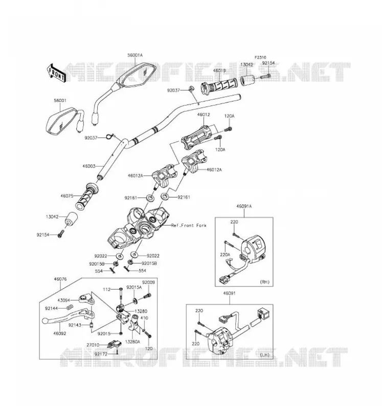 HANDLEBAR Kawasaki MOTOS 650 2016 VERSYS 650  KLE650EGF