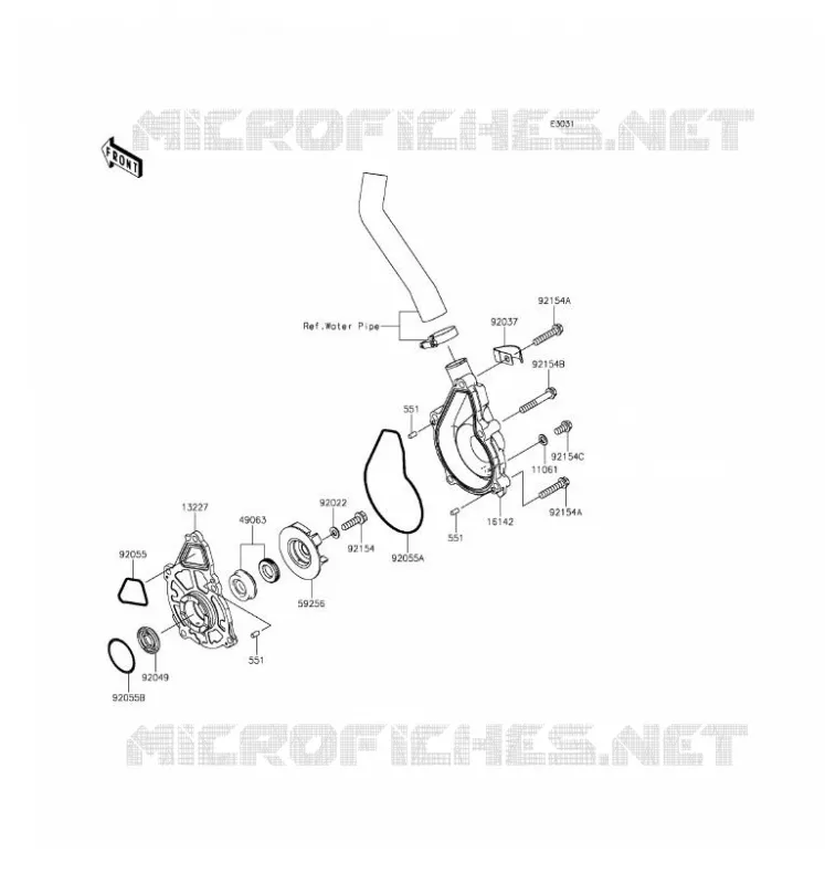 WATER PUMP Kawasaki MOTOS 650 2016 VERSYS 650  KLE650EGF