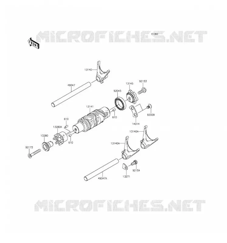 GEAR CHANGE DRUM - SHIFT FORKS Kawasaki MOTOS 650 2016 VERSYS 650  KLE650EGF