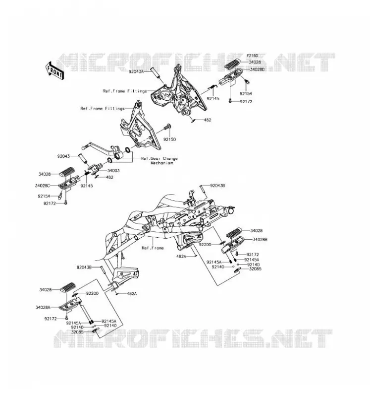 FOOTREST Kawasaki MOTOS 650 2017 VERSYS 650 ABS  KLE650FHF