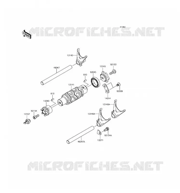 GEAR CHANGE DRUM - SHIFT FORKS Kawasaki MOTOS 650 2017 VERSYS 650 ABS  KLE650FHF