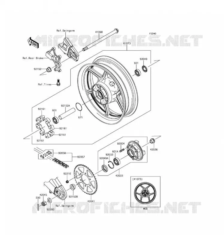 REAR HUB Kawasaki MOTOS 650 2017 VERSYS 650 ABS  KLE650FHF