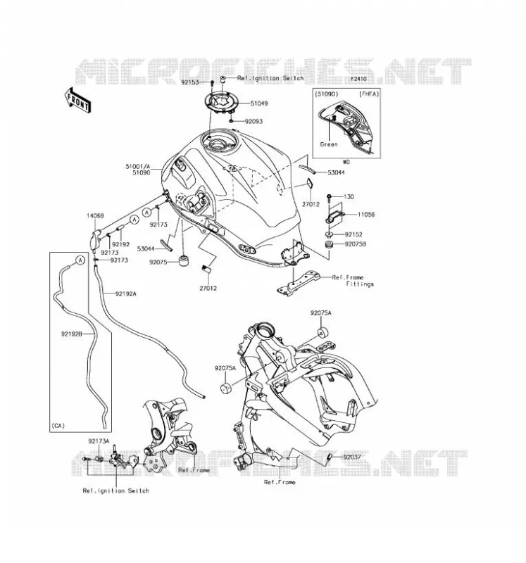 FUEL TANK Kawasaki MOTOS 650 2017 VERSYS 650 ABS  KLE650FHF