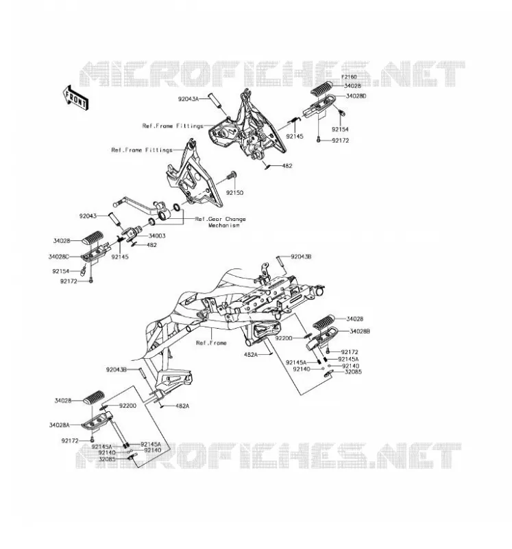 FOOTREST Kawasaki MOTOS 650 2017 VERSYS 650 ABS  KLE650FHFA